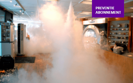 winkel wordt gevuld met mist